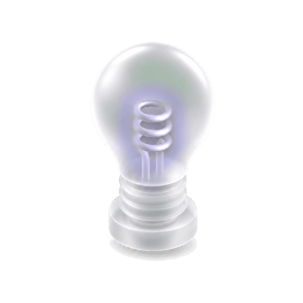 A glass prompt for ongoing changes with a glowing indigo idea